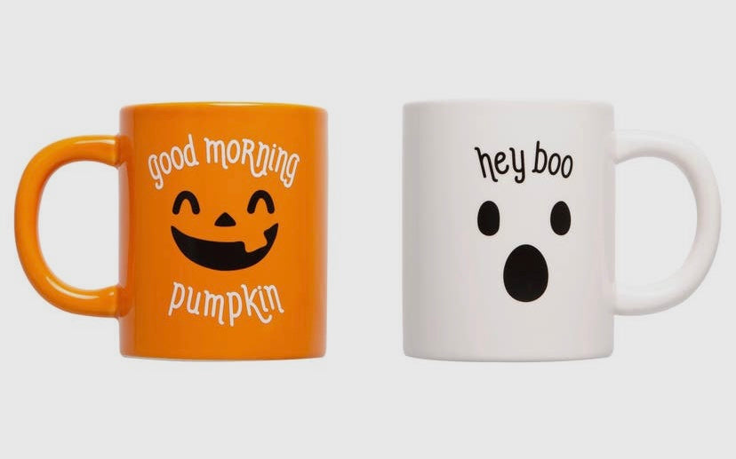 Pumpkin & Ghost Halloween Mug Set of 2