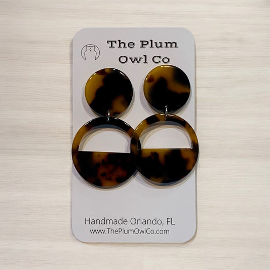 Tortoise Brown Acrylic Earrings